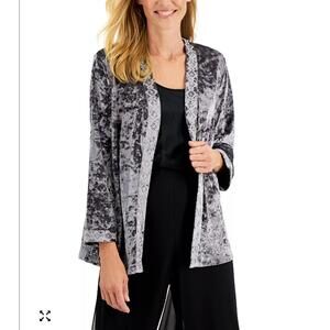 JM Collection Embroidered Velvet Chic Kimono Cardigan L Large Loungewear Boho